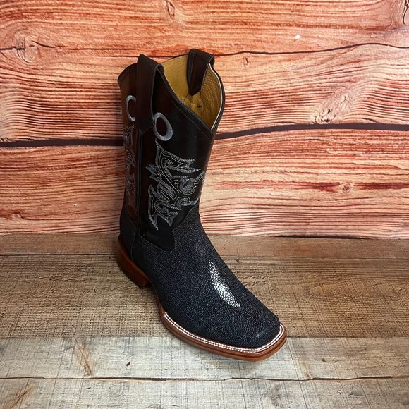 Men's Western Exotic Sting Ray Cowboy Square Toe Boots Botas Vaqueras Mantaraya - Picture 7 of 10